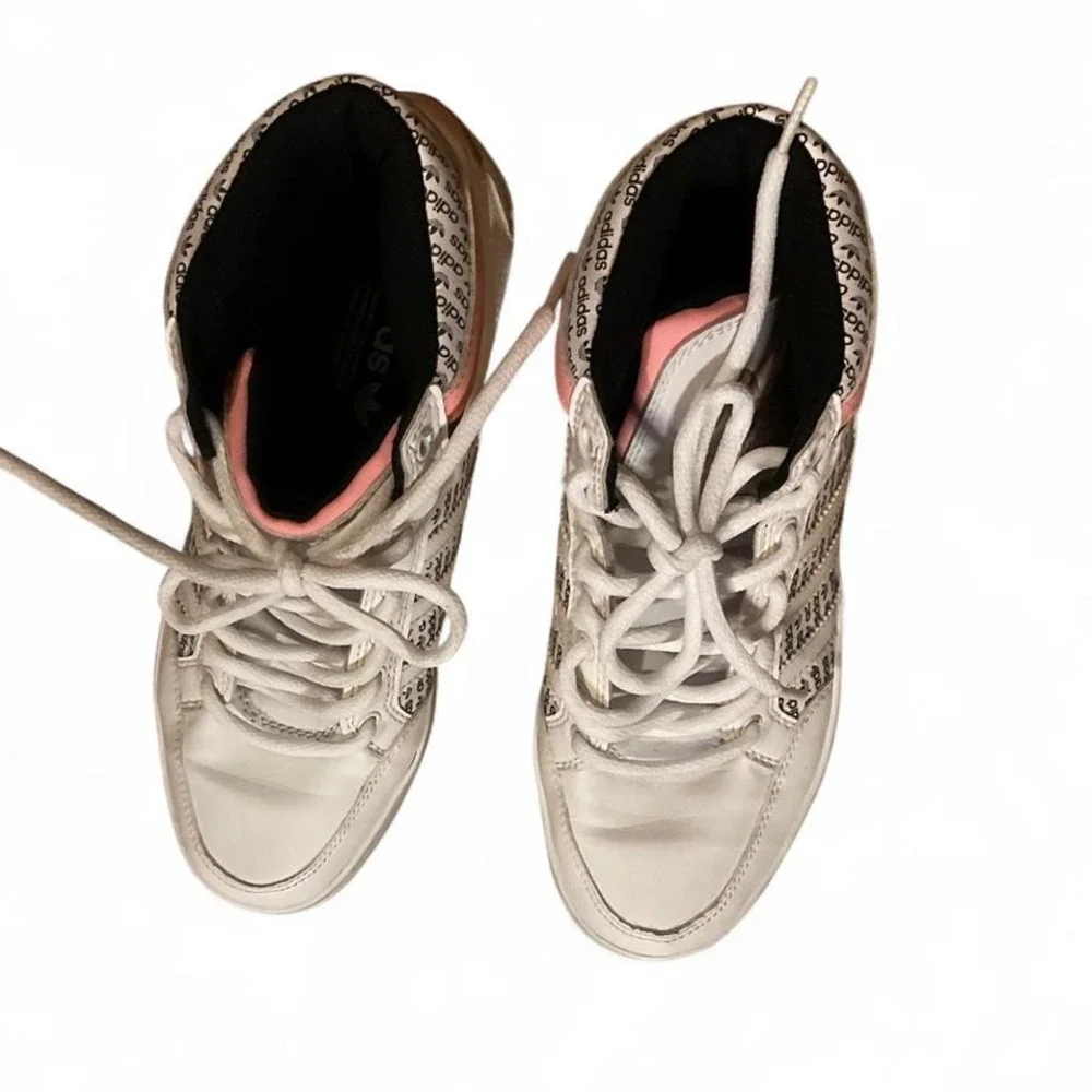 Adidas hard court high j‎ logo print